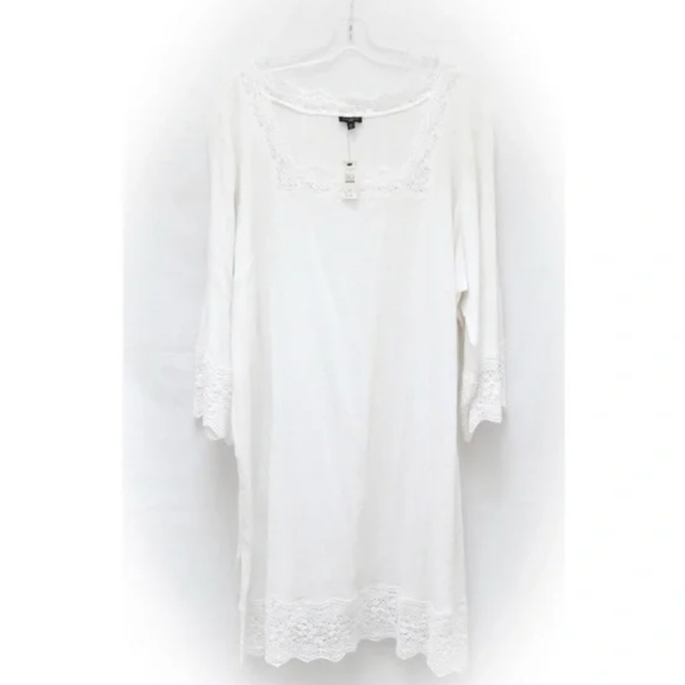 NWT Talbots white Shift Dress womens plus size 3X new crochet cotton